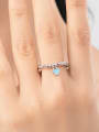 thumb 925 Sterling Silver Enamel Bead Heart Dainty Bead Ring 1
