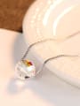 thumb 925 Sterling Silver Simple Synthetic Crystal Pendant Necklace 2