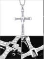 thumb Titanium Rhinestone White Cross Minimalist Regligious Necklace 2