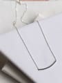 thumb 925 Sterling Silver minimalist square  geometric simplicity Pendant Necklace 0