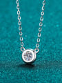 thumb Sterling Silver  0.5 ct Moissanite Round Minimalist Necklace 3