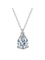 thumb 925 Sterling Silver Cubic Zirconia Water Drop Minimalist Necklace 4