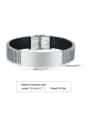 thumb Stainless steel Leather Geometric Hip Hop Bracelet 3