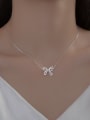 thumb 925 Sterling Silver Cubic Zirconia Butterfly Dainty Necklace 2