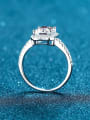 thumb 925 Sterling Silver Moissanite Square Classic Band Ring 3
