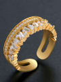 thumb Brass Cubic Zirconia Irregular Vintage Stackable Ring 3