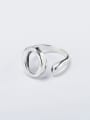 thumb 925 Sterling Silver Hollow Smooth Geometric Vintage Band Ring 2