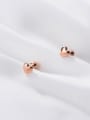 thumb 925 Sterling Silver smooth Heart Minimalist Stud Earring 4