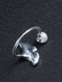 thumb 925 Sterling Silver Carnelian Ginkgo Leaf Pearl Ring 2