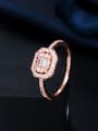 thumb Copper Cubic Zirconia Geometric Dainty Band Ring 0