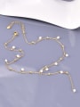 thumb Titanium Steel Imitation Pearl Tassel Hip Hop Lariat Necklace 2