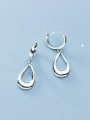 thumb 925 Sterling Silver With Platinum Plated Minimalist Water Drop Clip On Earrings 0