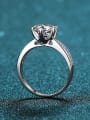thumb Sterling Silver Moissanite Square Dainty Solitaire Engagement Rings 2