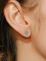thumb 925 Sterling Silver Turquoise Skull Vintage Stud Earring 1