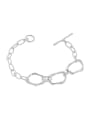 thumb 925 Sterling Silver Hollow Geometric Chain Minimalist Link Bracelet 4