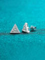 thumb 925 Sterling Silver Moissanite Triangle Dainty Stud Earring 2