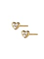 thumb 925 Sterling Silver Cubic Zirconia Heart Minimalist Stud Earring 4