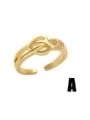 thumb Brass Cubic Zirconia Geometric Vintage Band Ring 1