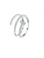 thumb 925 Sterling Silver Cubic Zirconia Irregular Minimalist Stackable Ring 0