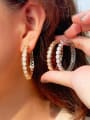 thumb Brass Cubic Zirconia Geometric Luxury Hoop Earring 1
