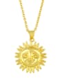 thumb Brass Cubic Zirconia Flower Vintage Necklace 0