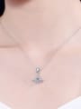 thumb Sterling Silver Moissanite Triangle Dainty Necklace 1