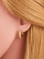 thumb Brass Cubic Zirconia Geometric Vintage Hoop Earring 2