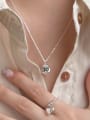 thumb 925 Sterling Silver Cubic Zirconia Irregular Vintage Necklace 1