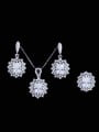 thumb Brass Cubic Zirconia Luxury Geometric Earring Ring and Necklace Set 1