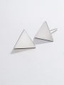 thumb 925 Sterling Silver Smooth Triangle Minimalist Stud Earring 0