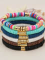 thumb Stainless steel Multi Color Polymer Clay Geometric Bohemia Stretch Bracelet 3