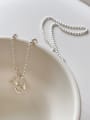 thumb 925 Sterling Silver Bead Chain Geometric Pendant Vintage Lariat Necklace 2