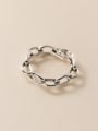thumb 925 Sterling Silver Geometric Chain Vintage Band Ring 2