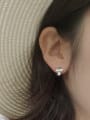 thumb 925 Sterling Silver Rhinestone Geometric Vintage Stud Earring 2