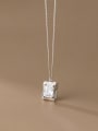 thumb 925 Sterling Silver Glass Stone Geometric Minimalist Necklace 3