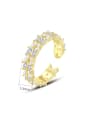 thumb Brass Cubic Zirconia Geometric Luxury Band Ring 2