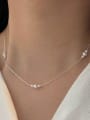 thumb 925 Sterling Silver Round Minimalist Beaded Necklace 1