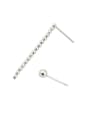 thumb 925 Sterling Silver Bead Round Minimalist Drop Earring 0