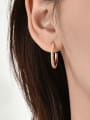 thumb Brass Twist Round Minimalist Stud Earring 1