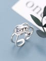 thumb 925 Sterling Silver Irregular Minimalist  Free Size Stackable Ring 1