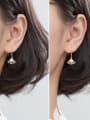 thumb 925 Sterling Silver Rhinestone Triangle Minimalist Hook Earring 1