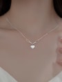 thumb 925 Sterling Silver Shell Heart Minimalist  Hollow Chain Necklace 1