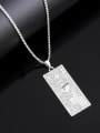 thumb Stainless steel Chain Alloy Pendant Rhinestone Geometric Hip Hop Long Strand Necklace 0