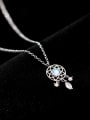 thumb 925 Sterling Silver Cubic Zirconia Irregular Grid Dainty Necklace 0