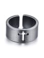 thumb Stainless Steel With Simple Hollow Cross Free Size Rings 4