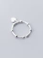 thumb 925 Sterling Silver  Smooth Heart Minimalist Free Size Ring 3
