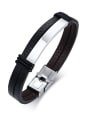 thumb Stainless steel Leather Geometric Hip Hop Band Bangle 4