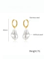 thumb Titanium Steel Imitation Pearl Geometric Minimalist Huggie Earring 2