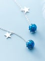 thumb 925 sterling silver simple synthetic blue crystal earline 1