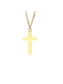 thumb Stainless Steel With Gold Plated Simplistic Smooth Cross Necklaces 0